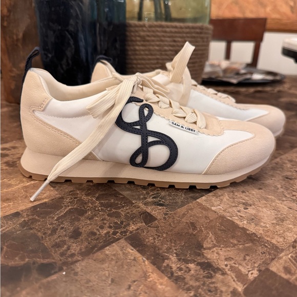 Sam & Libby Cream and White Sneakers - Picture 2 of 3